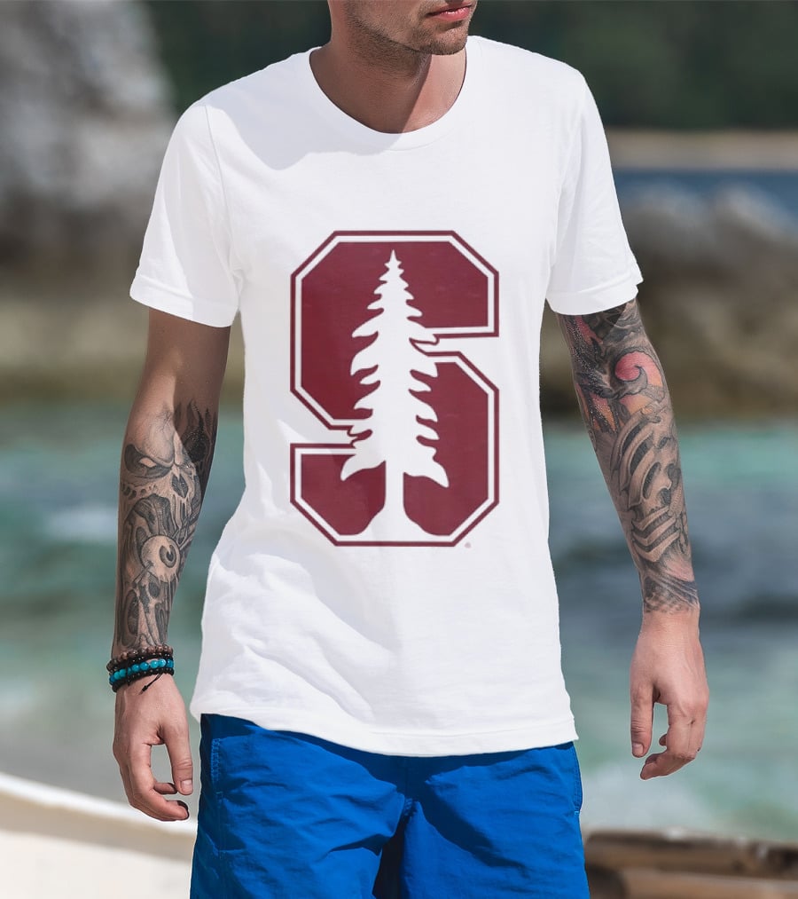 Stanford University Cardinal Block S Tree Logo NCAA T-Shirt