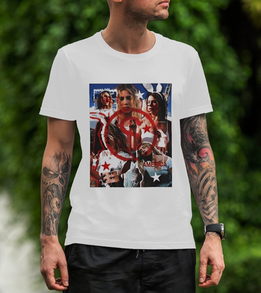 Worst In America Fashion Collage Aesthetic With Stars And Red Circle T-Shirt