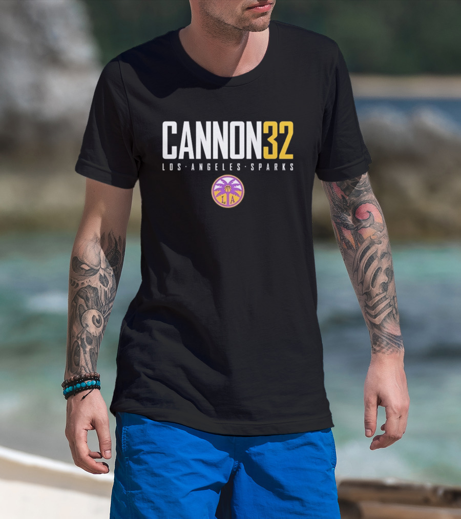 Cannon 32 Los Angeles Sparks WNBA Basketball T-Shirt