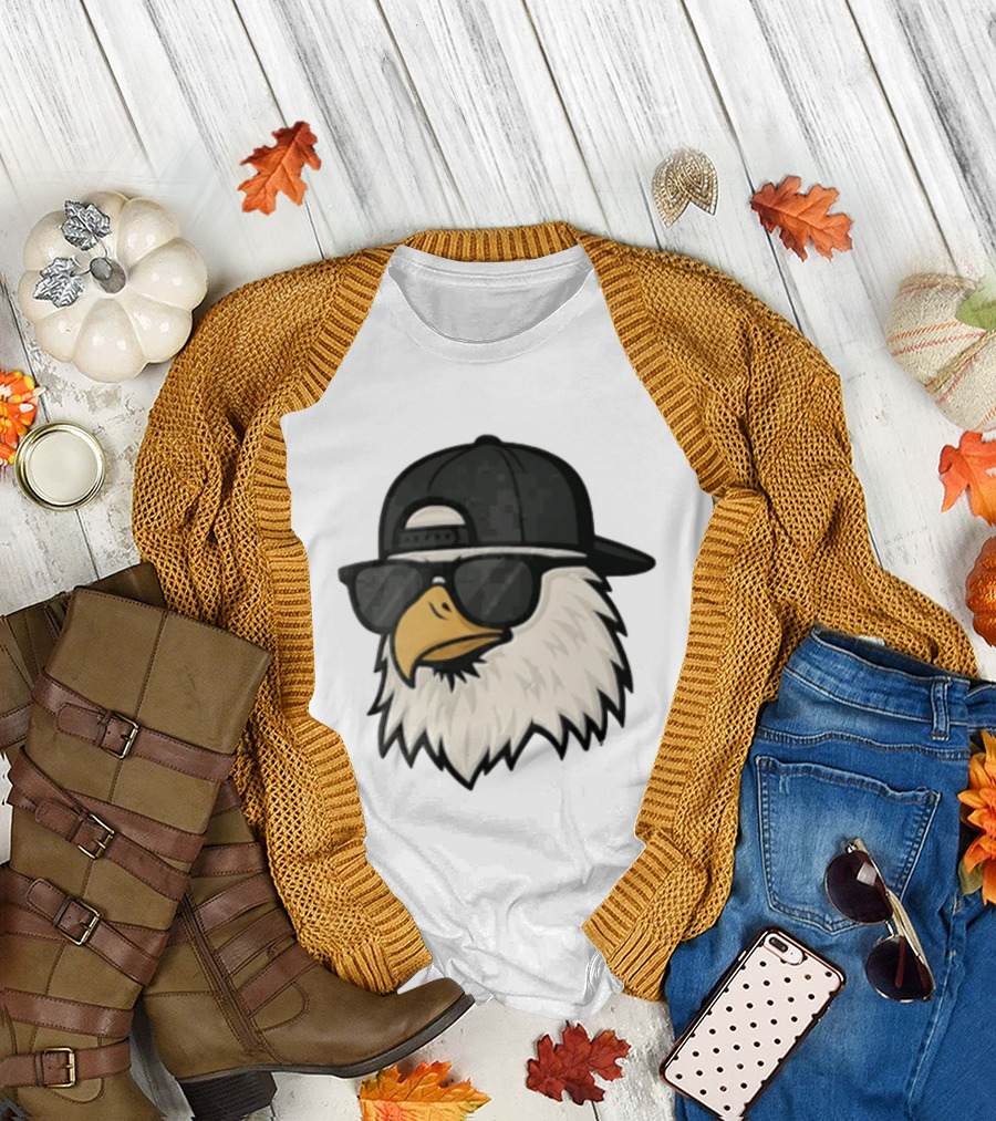 Bald Eagle Cool Sunglasses Hat T-Shirt