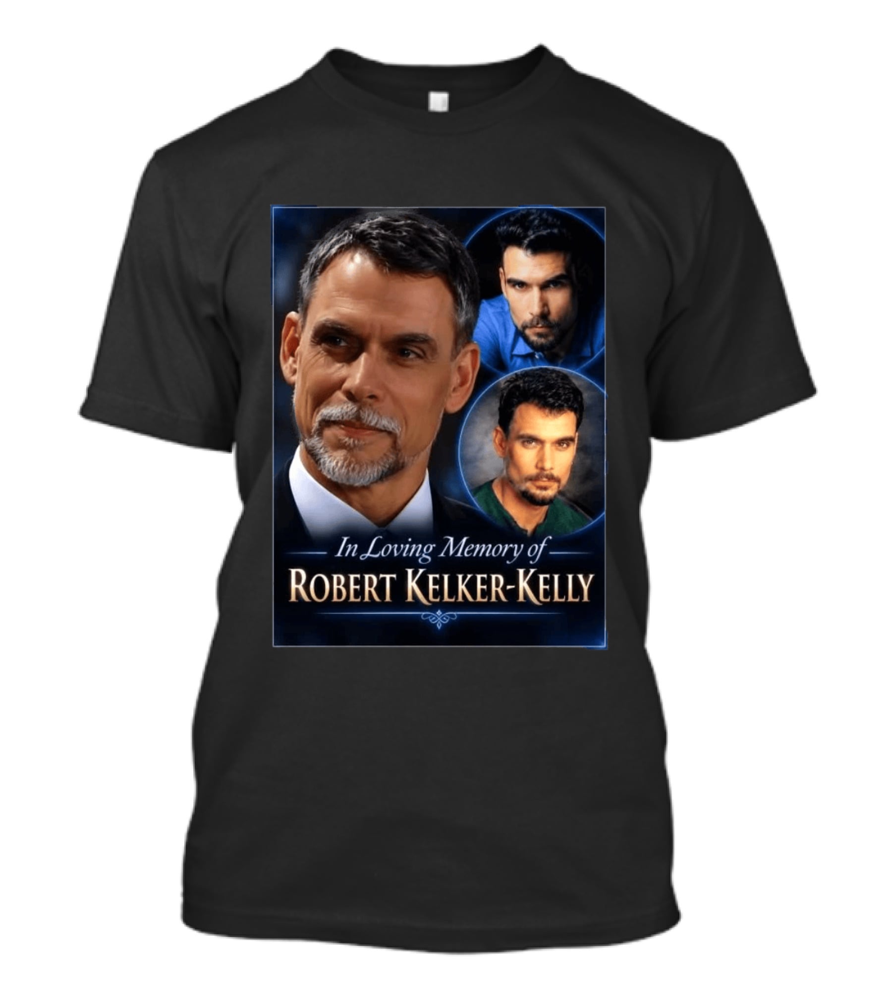 In Loving Memory Of Robert Kelker Kelly Tribute Portrait Collage T-Shirt