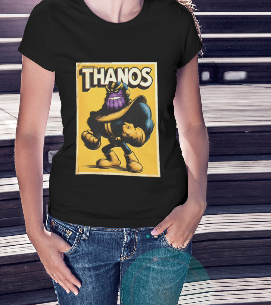 Thanos Marvel Superhero Purple Alien Villain Clenched Fist T-Shirt