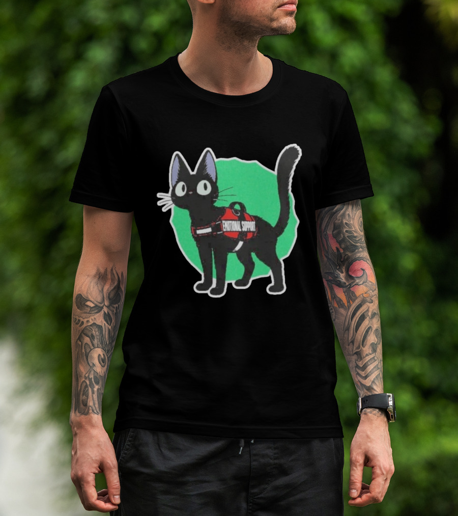 Jiji Kiki's Delivery Service Emotional Support Cat With Harness Patch T-Shirt