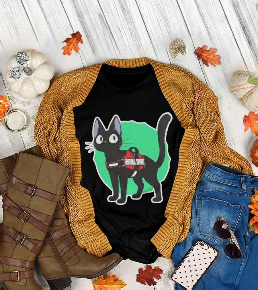 Jiji Kiki's Delivery Service Emotional Support Cat With Harness Patch T-Shirt