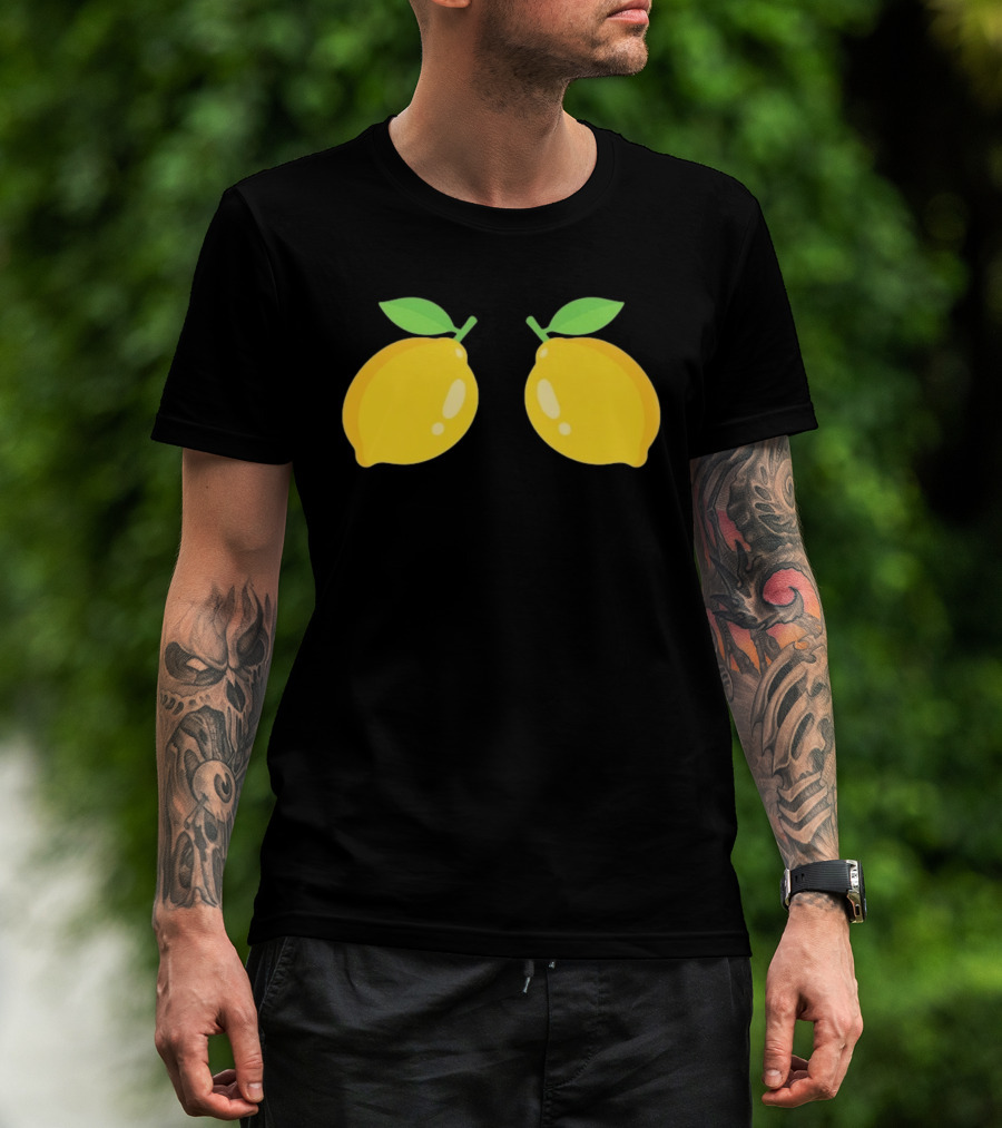 Two Lemons Minimalist Citrus Fruit T-Shirt