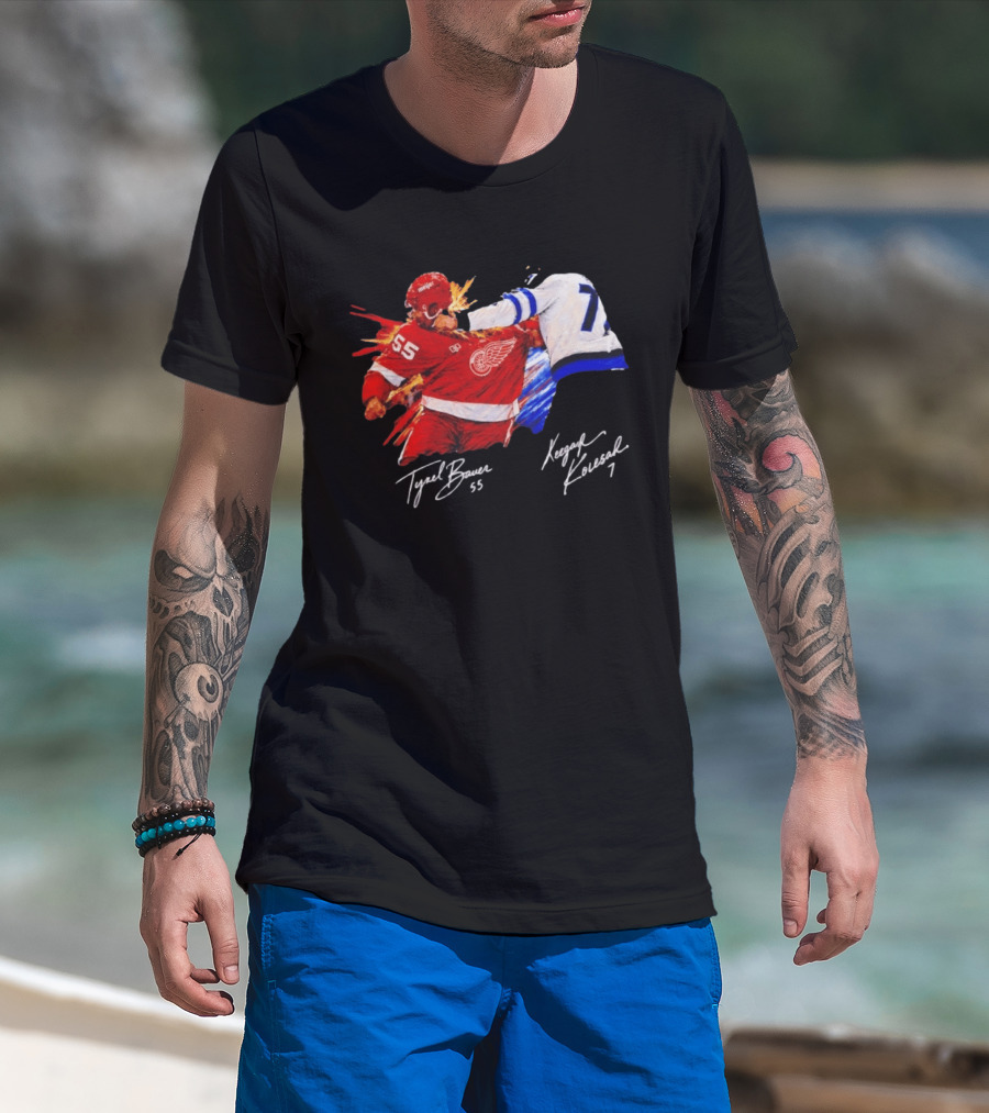 Tyrel Bauer 55 Vs Keegan Kolesar 7 Hockey Clash T-Shirt