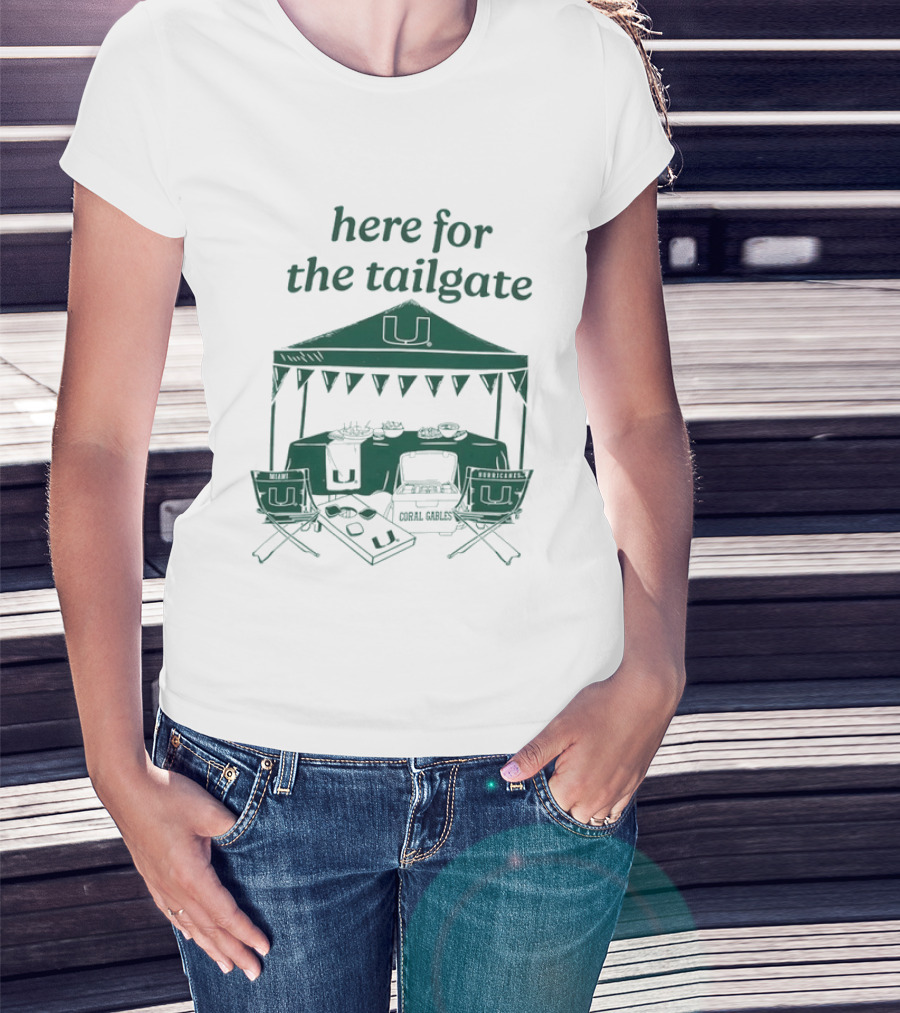 Miami Hurricanes Here For The Tailgate Coral Gables Party Essentials T-Shirt