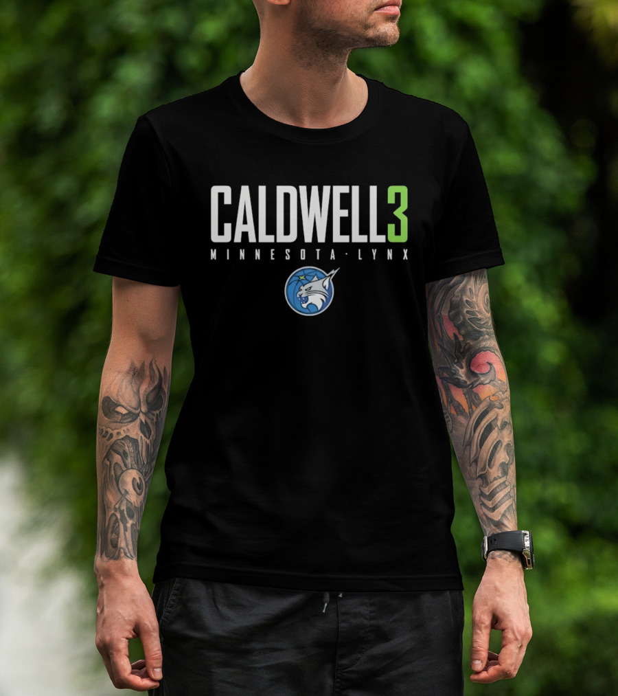 Caldwell 3 Minnesota Lynx Number Three WNBA Basketball T-Shirt