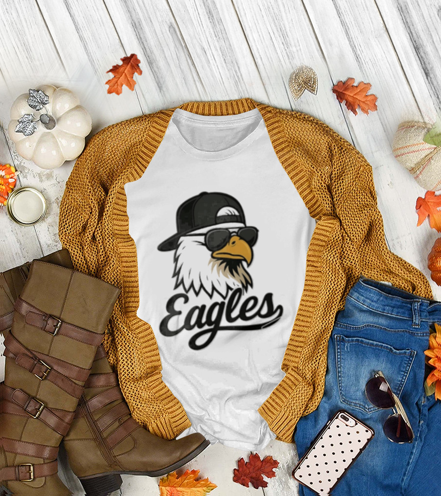 Philadelphia Eagles Eagle Sunglasses Baseball Cap Sports Fan T-Shirt