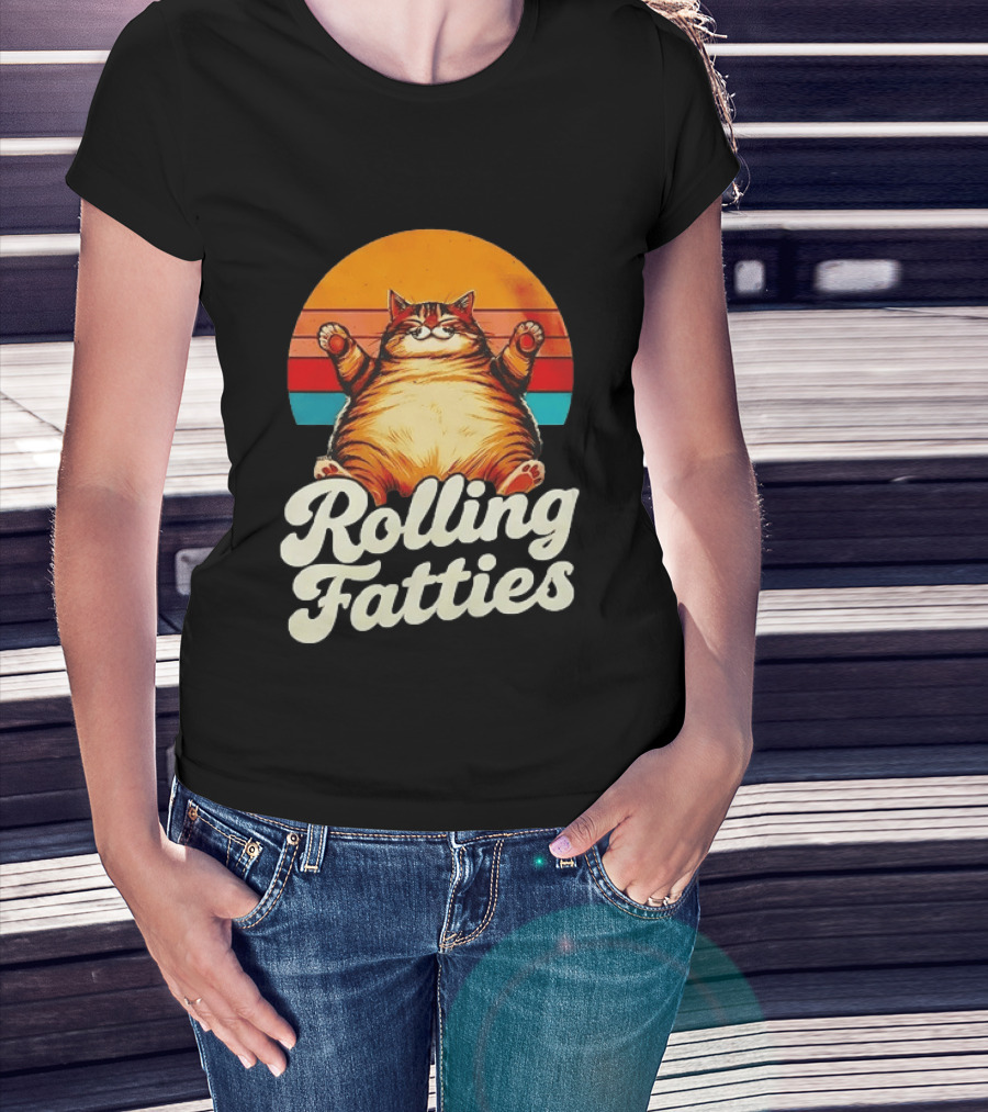 Rolling Fatties Vintage Sunset Cat T-Shirt