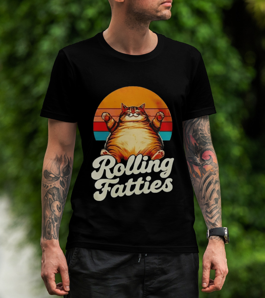 Rolling Fatties Vintage Sunset Cat T-Shirt