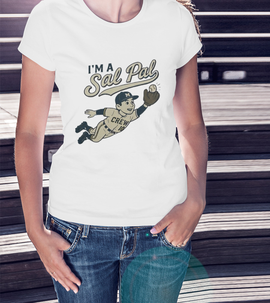 I'm A Sal Pal Milwaukee Brewers Crew 10 Cartoon Baseball Player T-Shirt
