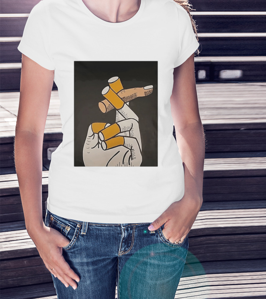 Hand With Cigarettes Smoker T-Shirt