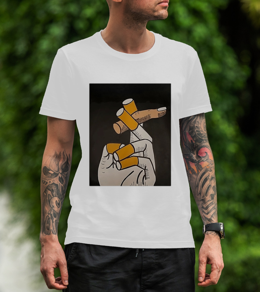 Hand With Cigarettes Smoker T-Shirt