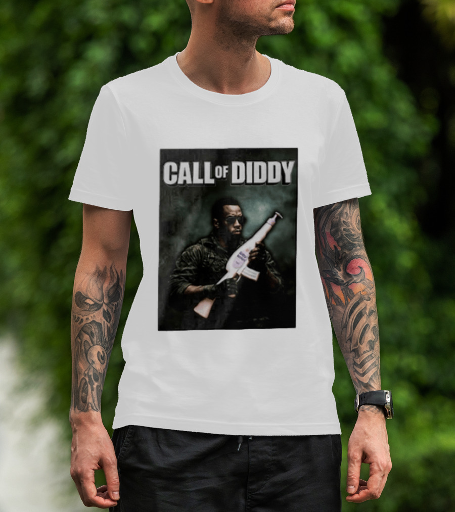 Call Of Diddy Sean Combs Parody Lotion Gun T-Shirt