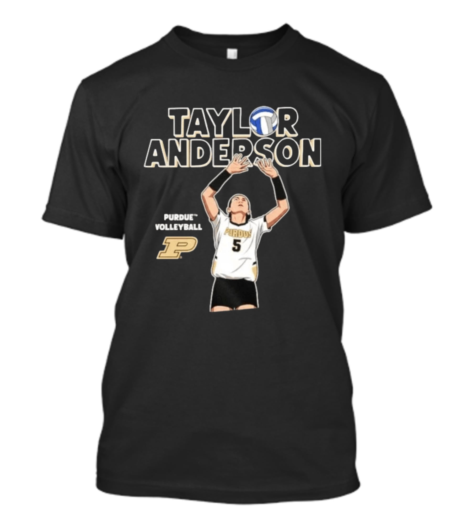 Purdue Volleyball Taylor Anderson Number 5 T-Shirt