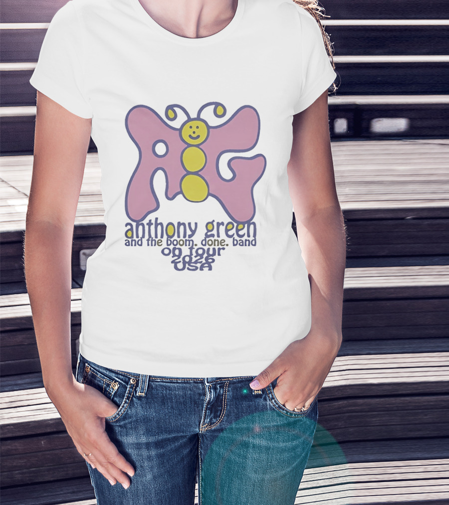 Anthony Green And The Boom Done Band On Tour 2026 Usa Butterfly T-Shirt