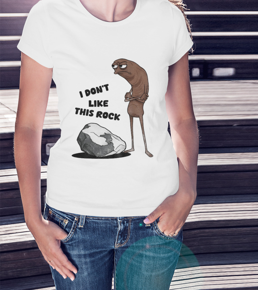 Marcus The Worm I Don't Like This Rock Grumpy Cartoon Expression T-Shirt