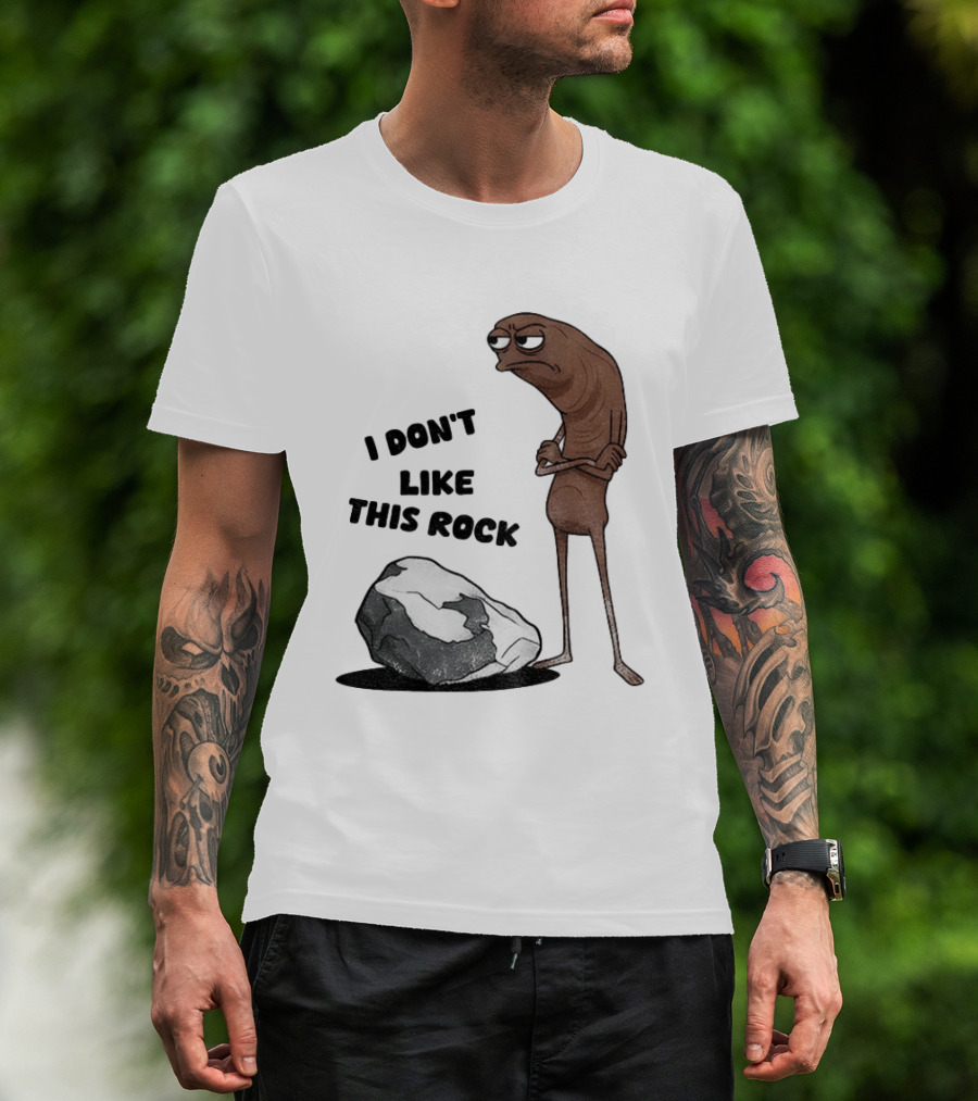 Marcus The Worm I Don't Like This Rock Grumpy Cartoon Expression T-Shirt