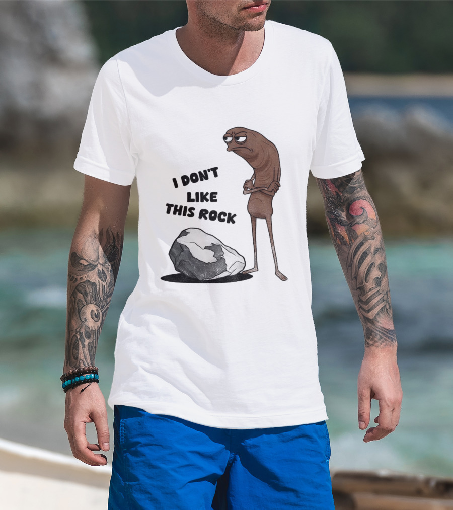 Marcus The Worm I Don't Like This Rock Grumpy Cartoon Expression T-Shirt