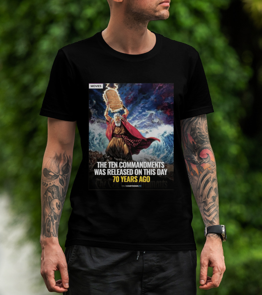 The Ten Commandments 1956 Cecil B. DeMille Epic Moses Parting Sea Anniversary T-Shirt