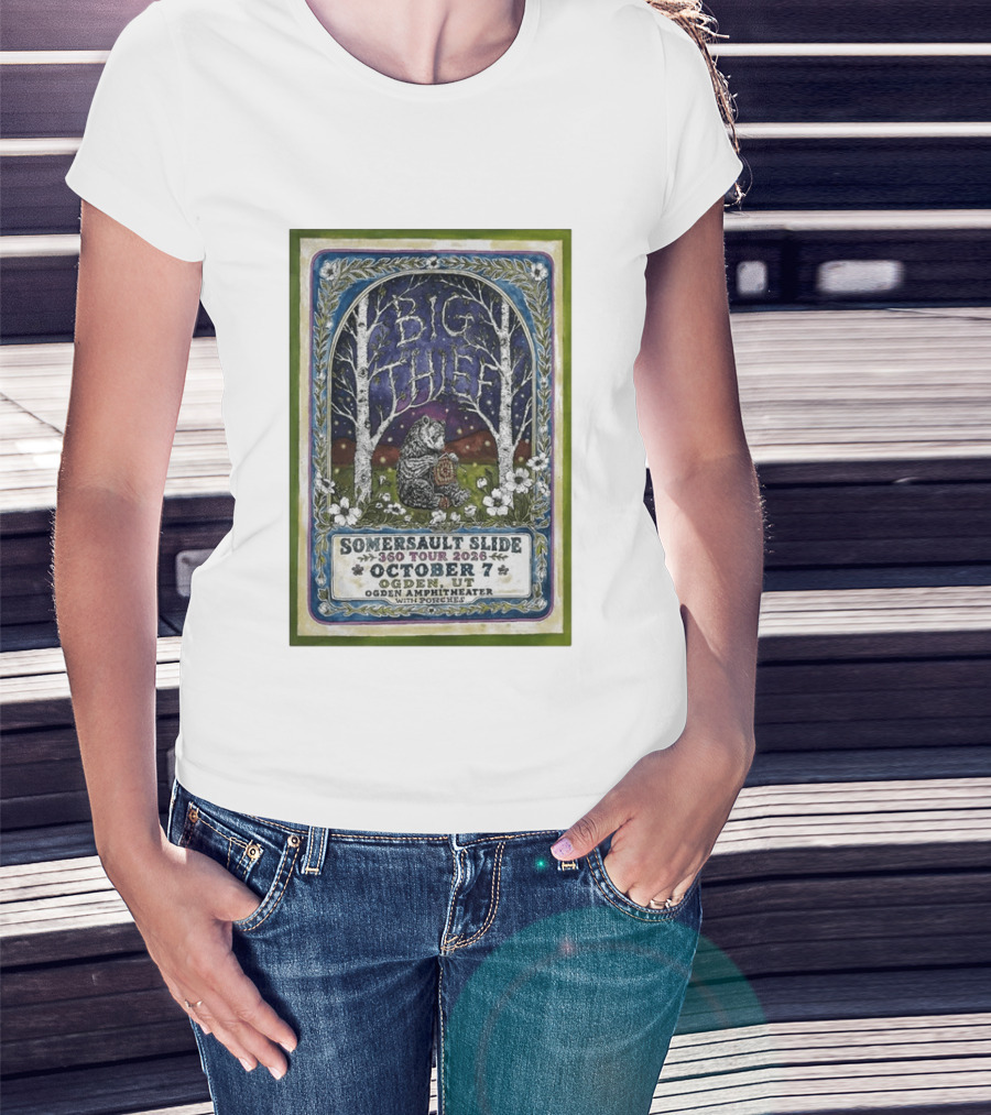 Big Thief Somersault Slide 360 Tour 2026 October 7 Ogden UT Amphitheater With Porches T-Shirt