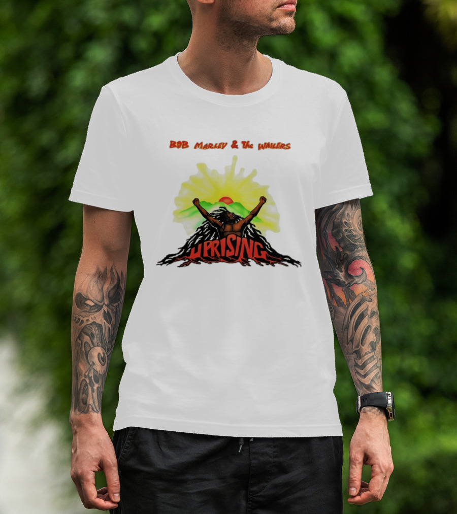 Bob Marley & The Wailers Uprising Reggae Sunburst Mountain T-Shirt
