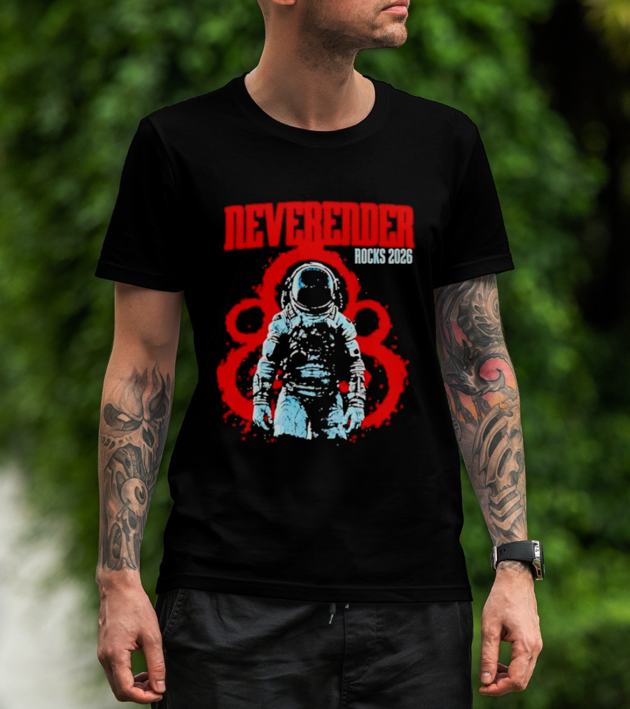Neverender Rocks 2026 Astronaut Space Music Tour Splash T-Shirt