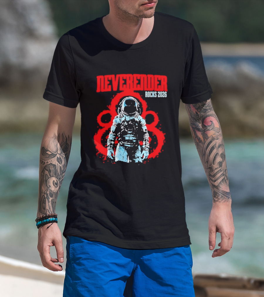 Neverender Rocks 2026 Astronaut Space Music Tour Splash T-Shirt