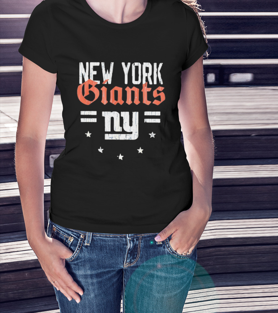 New York Giants NY Americana Patriotic Stars T-Shirt