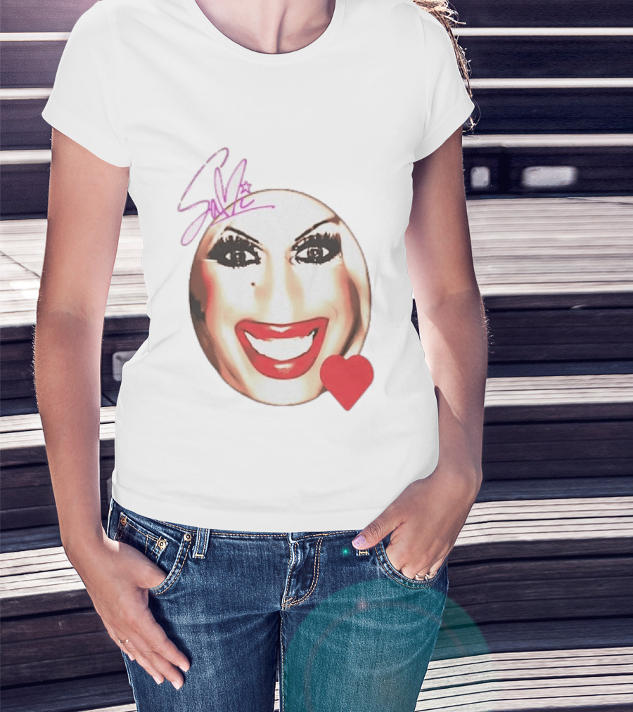Save Signature Heavy Makeup Smile Red Heart T-Shirt