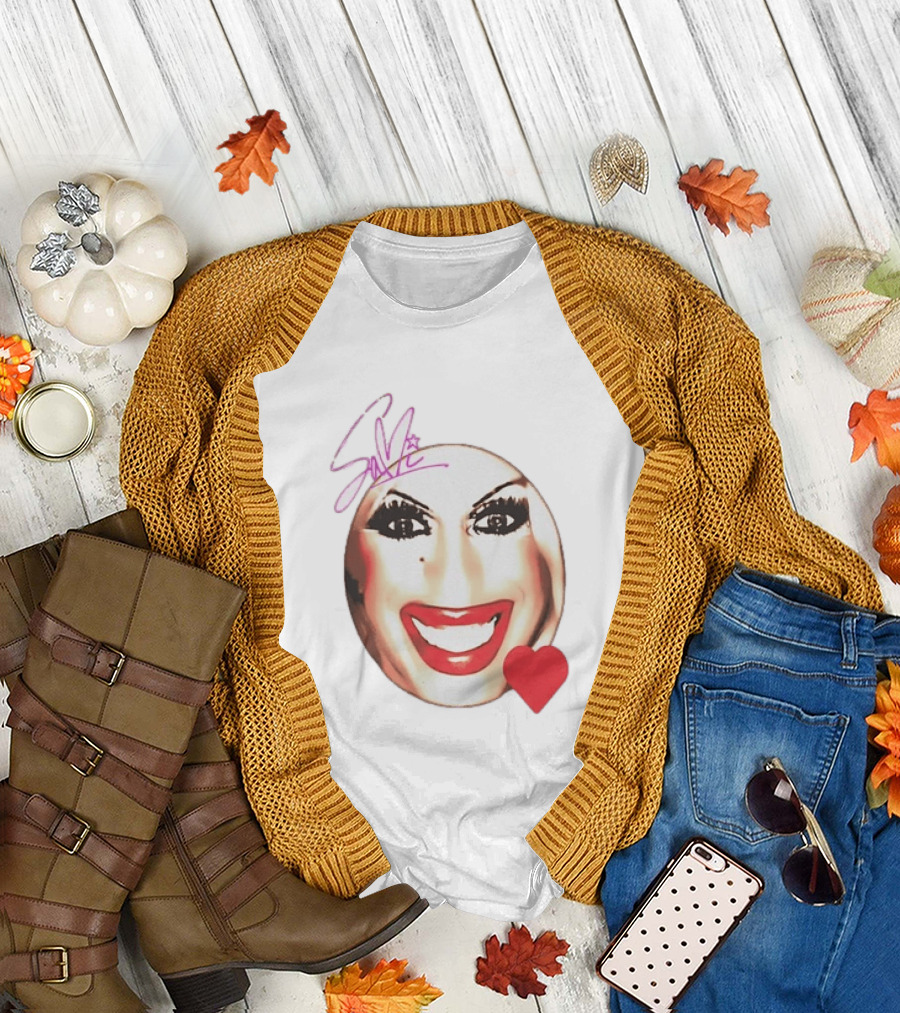 Save Signature Heavy Makeup Smile Red Heart T-Shirt