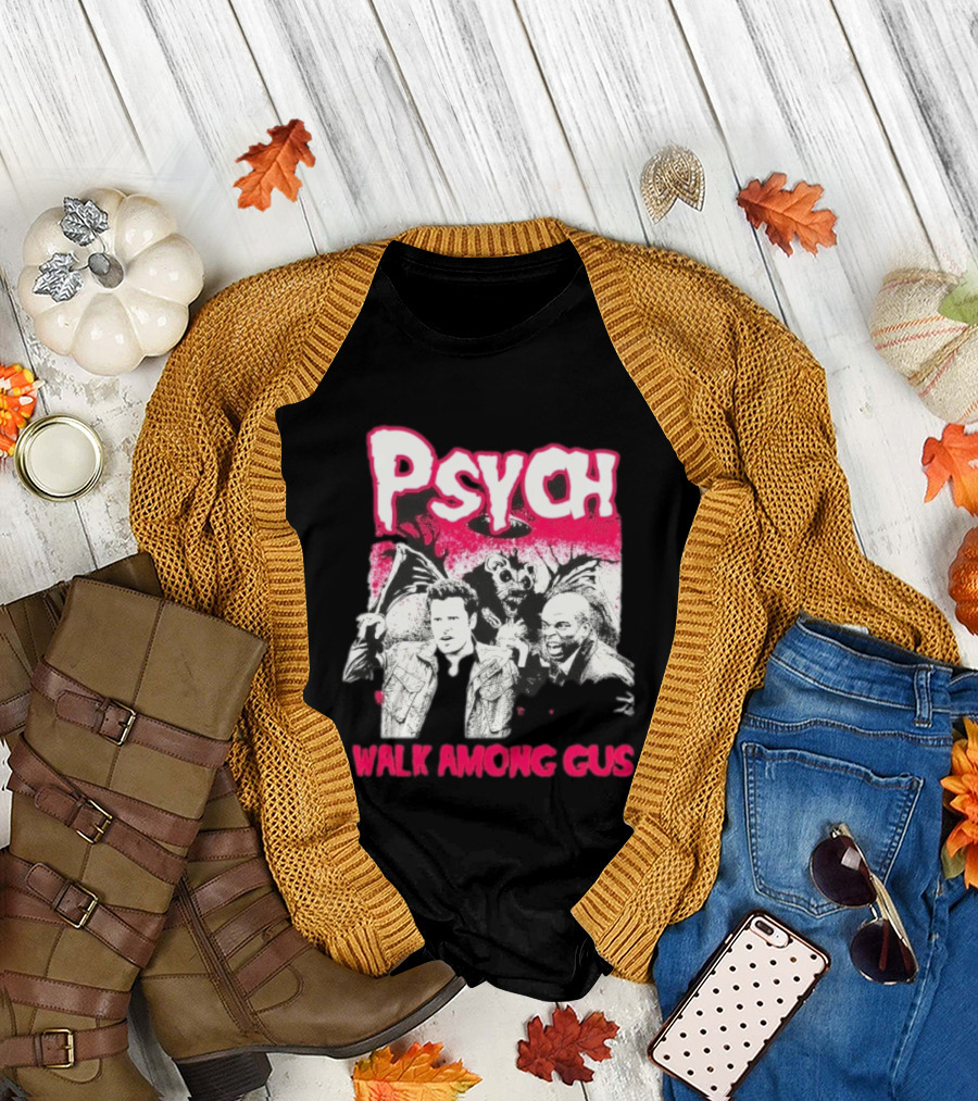 Psych Walk Among Gus Shawn Spencer Burton Guster Comic T-Shirt
