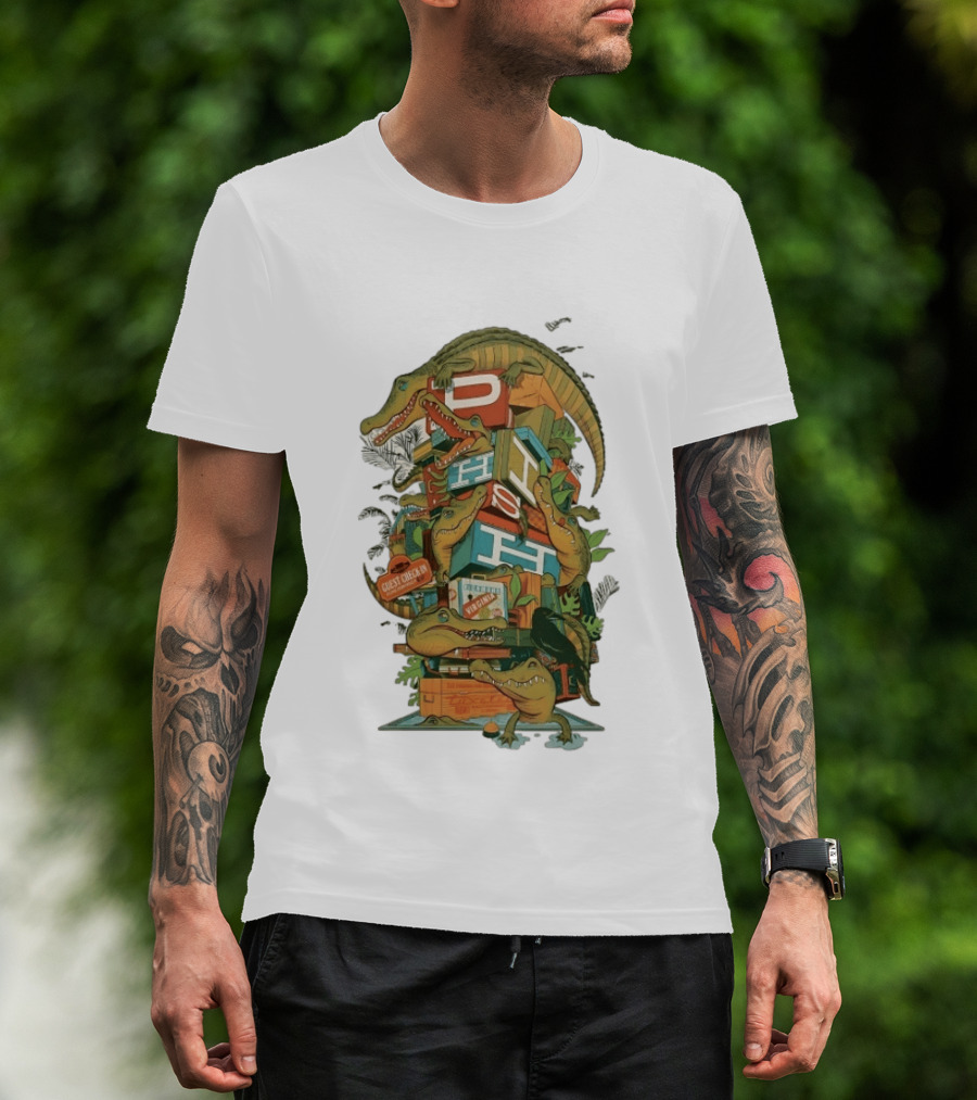 Phish Guest Check Richmond Virginia Alligator Concert Stacked Blocks T-Shirt