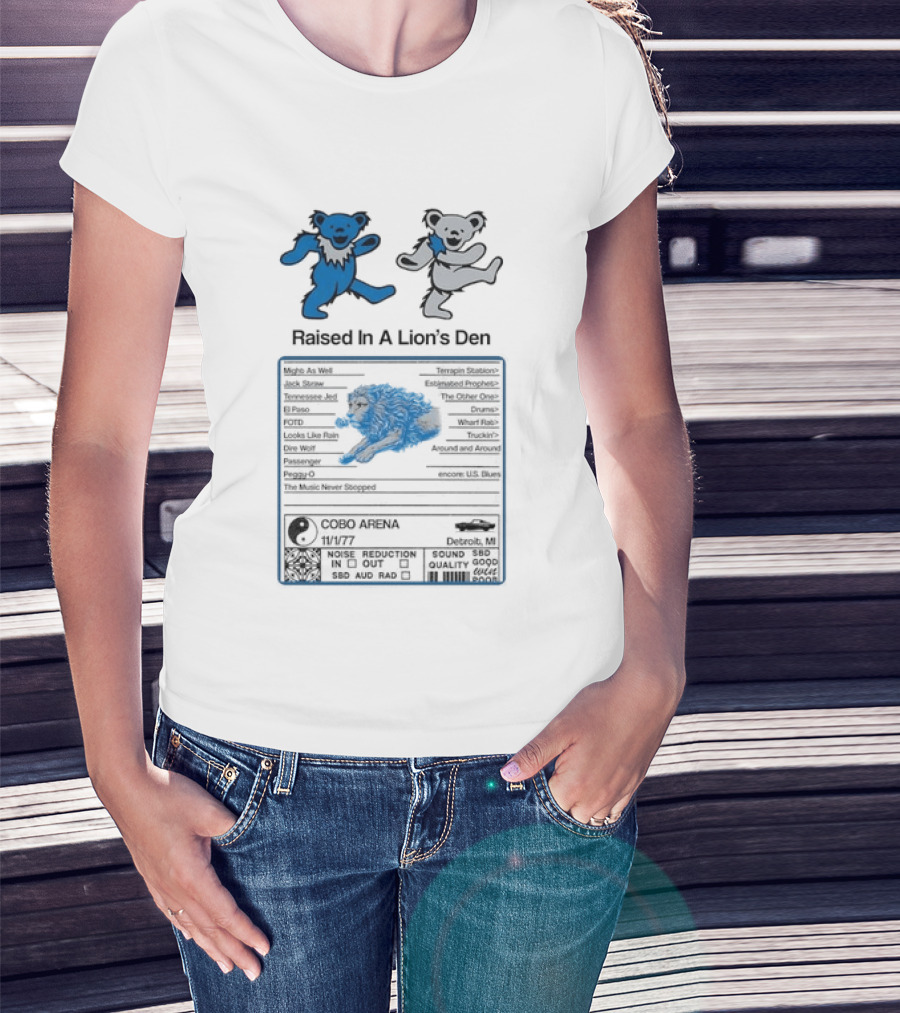 Grateful Dead Dancing Bears Raised In A Lion's Den Psychedelic Nutrition Facts T-Shirt