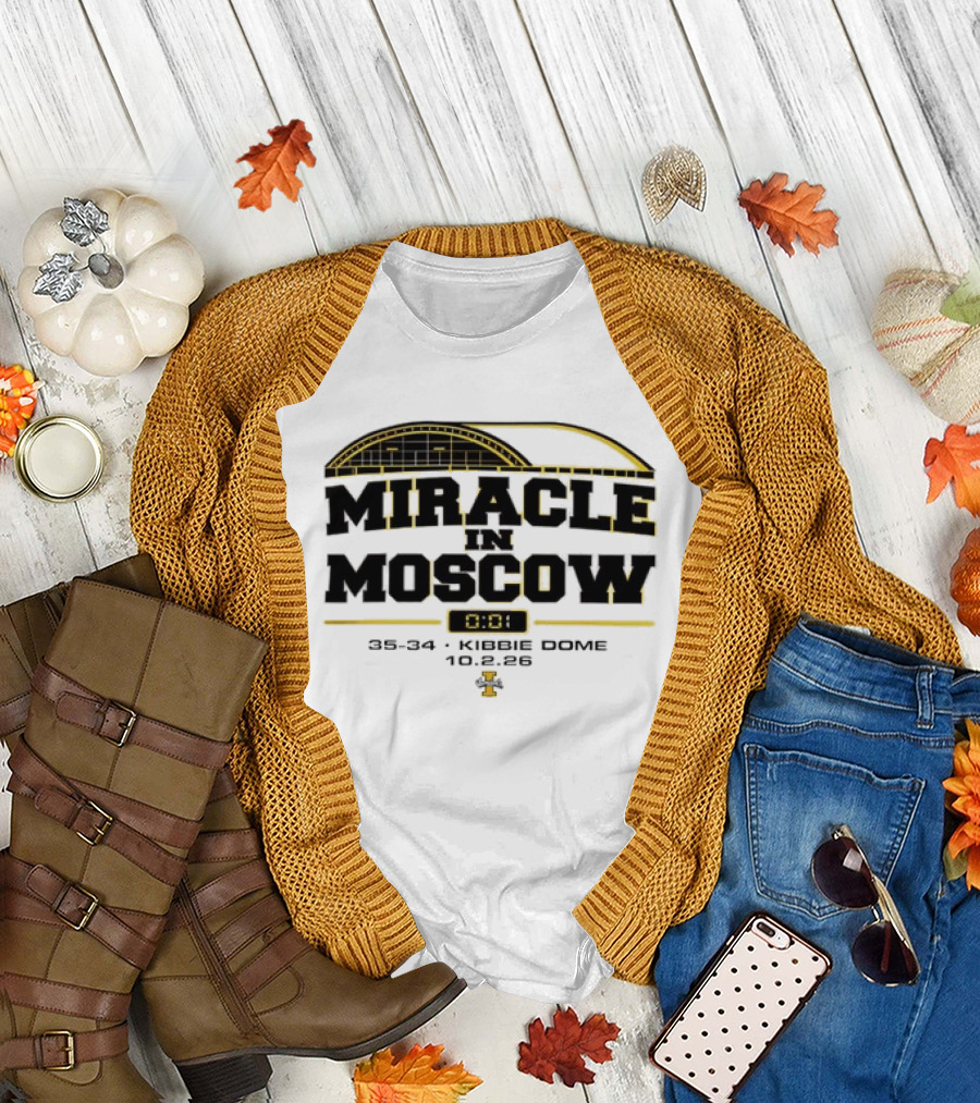 Idaho Vandals Miracle In Moscow 35 34 Kibbie Dome October 2 2026 T-Shirt