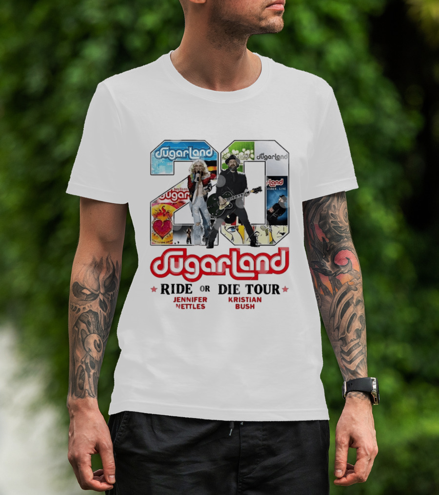 Sugarland Ride Or Die Tour 20 Featuring Jennifer Nettles Kristian Bush T-Shirt