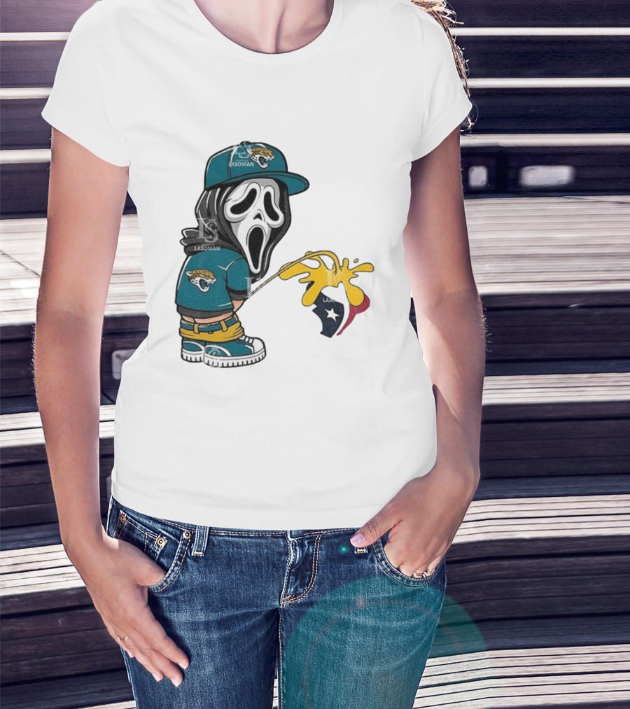 Jacksonville Jaguars Ghostface Pissing On Houston Texans T-Shirt
