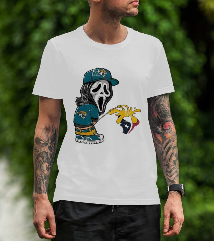 Jacksonville Jaguars Ghostface Pissing On Houston Texans T-Shirt