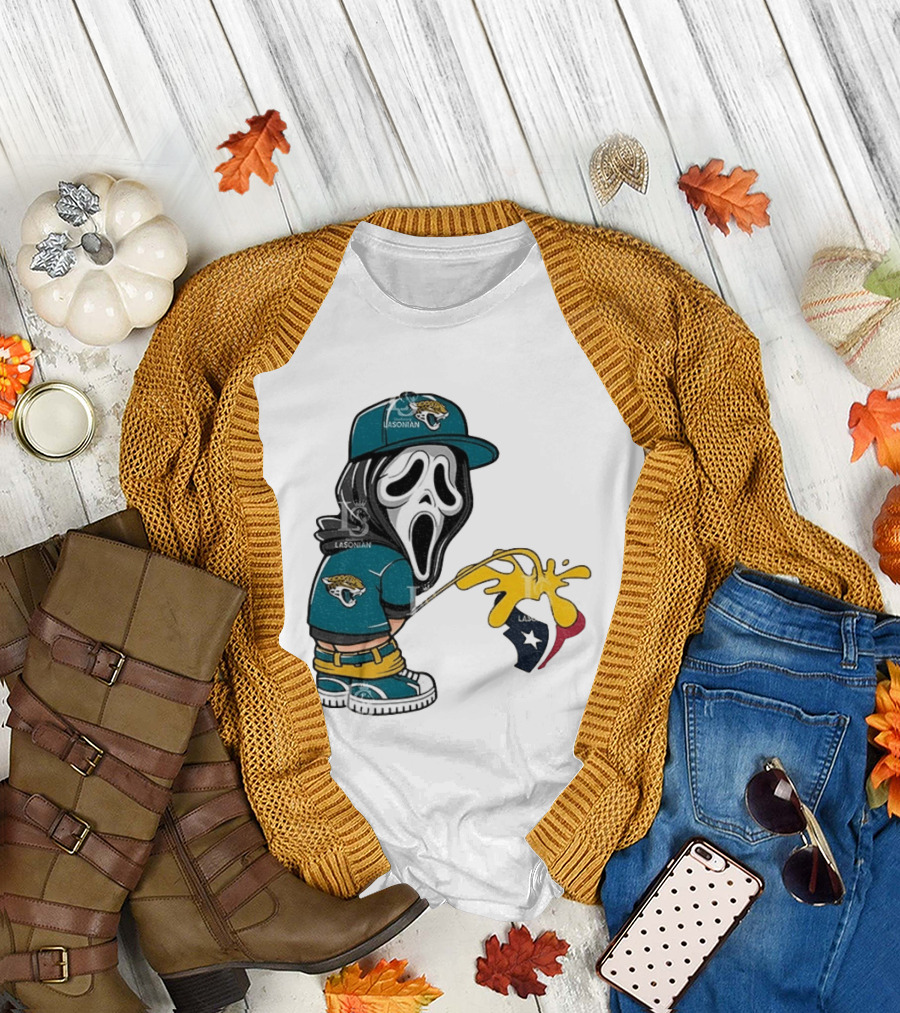 Jacksonville Jaguars Ghostface Pissing On Houston Texans T-Shirt