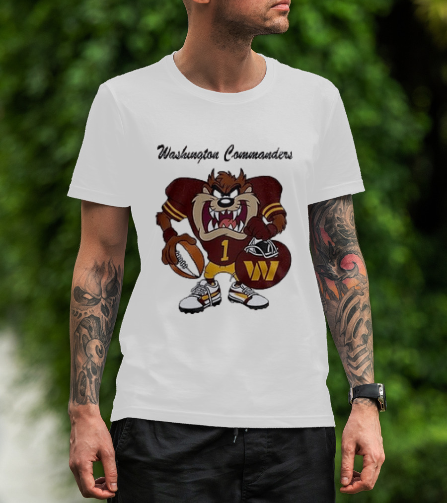 Washington Commanders Taz Looney Tunes Collaboration Football Fan Gear T-Shirt