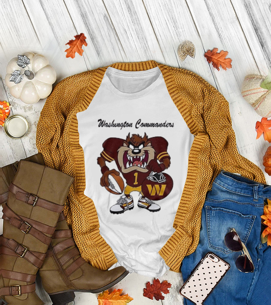 Washington Commanders Taz Looney Tunes Collaboration Football Fan Gear T-Shirt