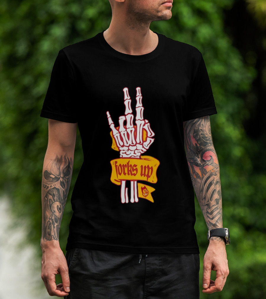Arizona State Sun Devils Forks Up Skeleton Hand Fan Gear T-Shirt