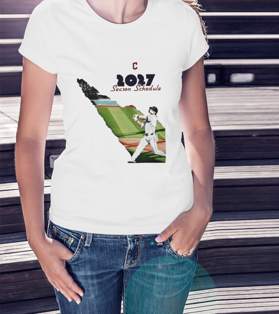 Cleveland Baseball 2027 Season Schedule Batter Action T-Shirt