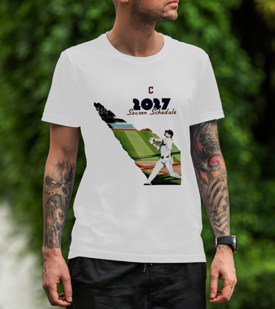 Cleveland Baseball 2027 Season Schedule Batter Action T-Shirt