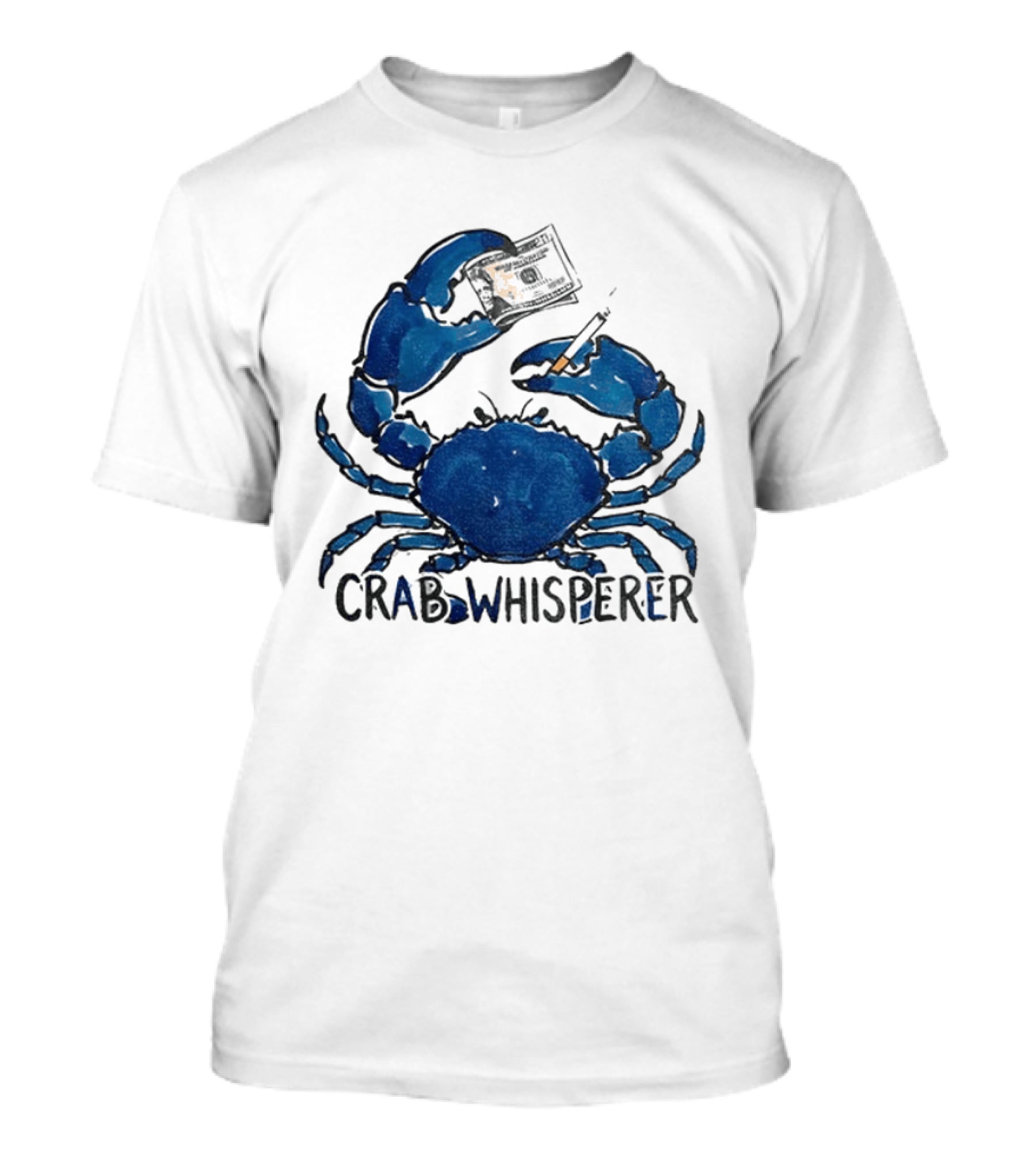 Crab Whisperer Blue Crab Holding Paintbrush Meme T-Shirt