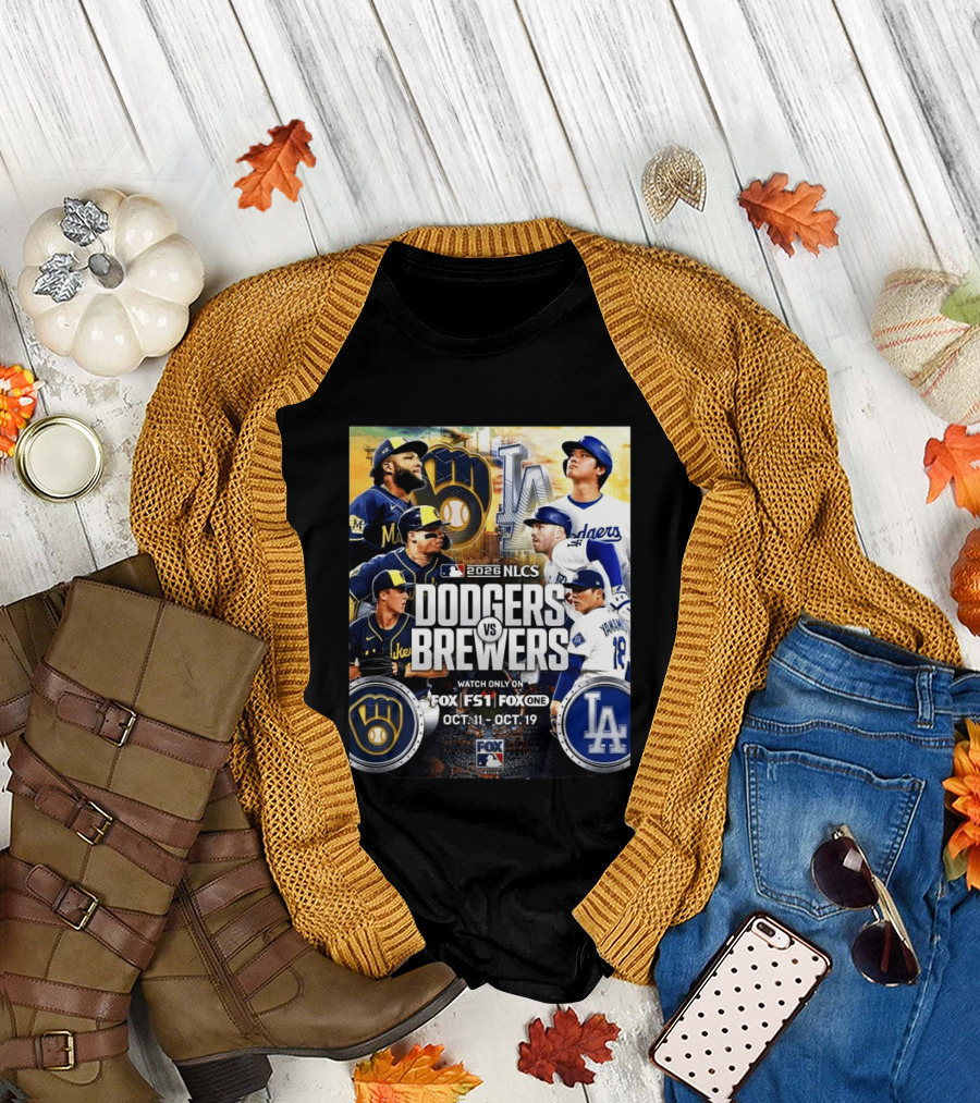 2026 NLCS Dodgers Vs Brewers MLB Showdown On Fox Oct 11 19 T-Shirt