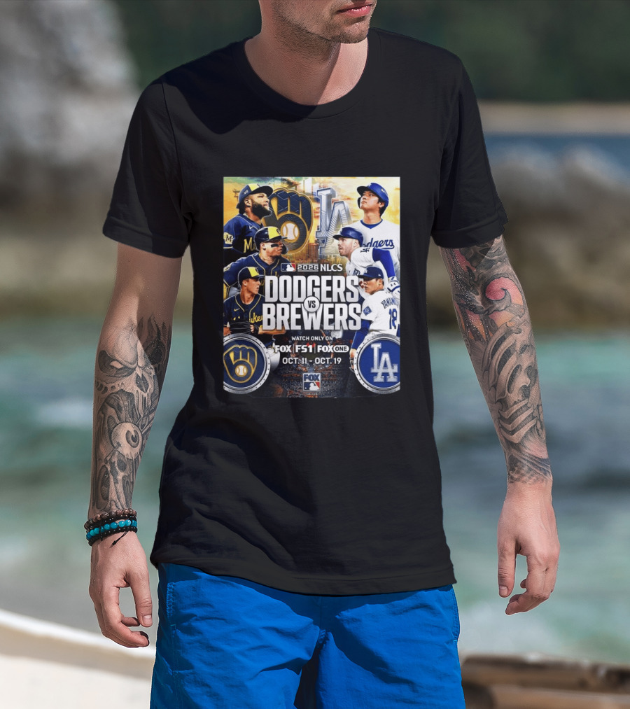 2026 NLCS Dodgers Vs Brewers MLB Showdown On Fox Oct 11 19 T-Shirt