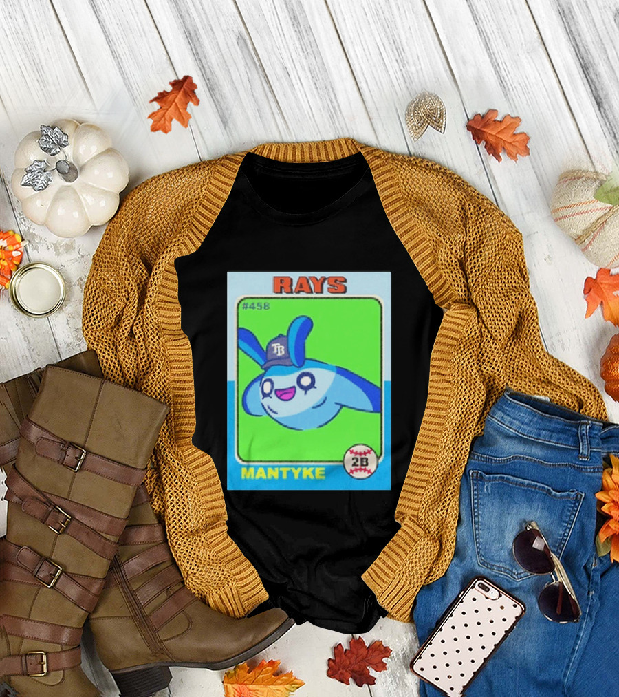 Rays Mantyke Tampa Bay No 458 Baseball Card TB T-Shirt