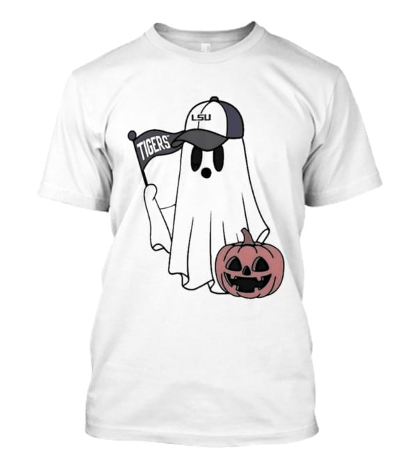 Lsu Tigers NCAA Football Halloween Ghost Pumpkin Fan Gear T-Shirt